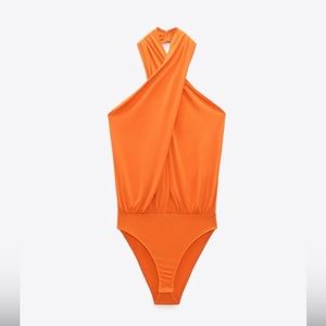 ORANGE BODYSUIT ZARA. Size medium. New with tags, never worn.